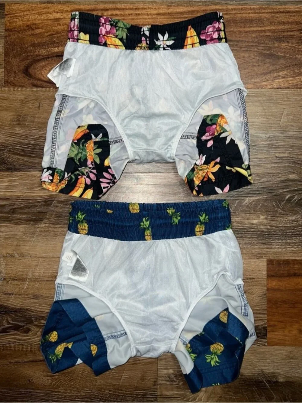 Lot of 2 Old Navy Boys Above Knee Printed Pineapple Swim Trunks, Size S (6-7)